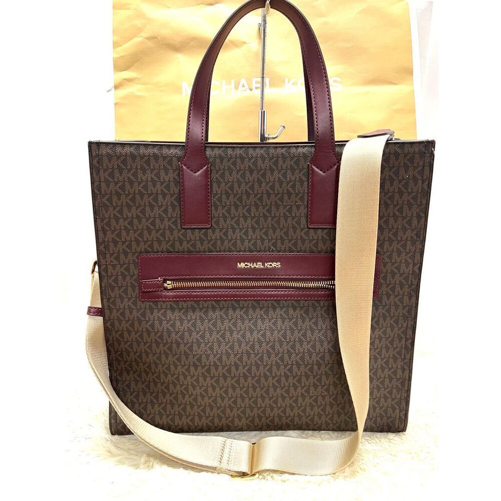 🔥🎁NWT Michael Kors KENLY Large Travel Tote Handbag Merlot Msrp: $498.00